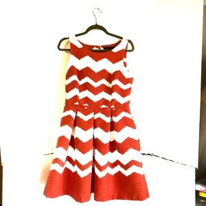 The Limited Red/orange Chevron Striped Dre…